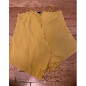 1.State Women's gold Yellow Sleeveless Surplice Wrap Top size Large